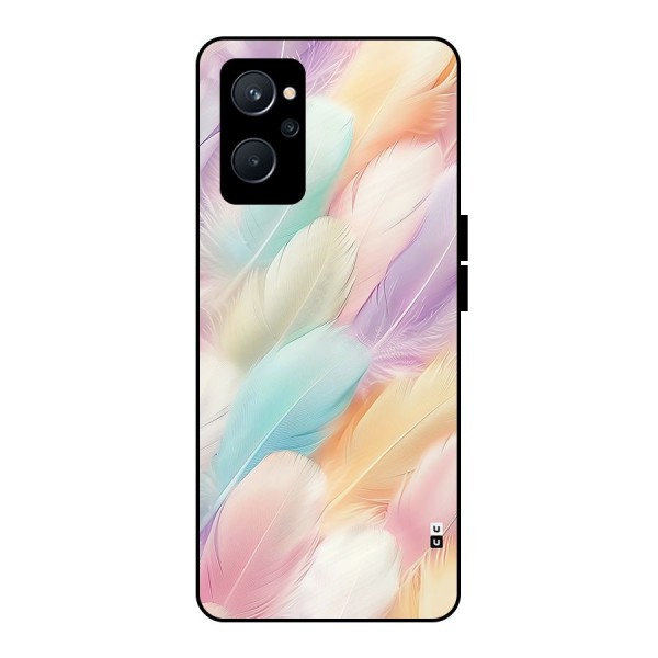 Pastel Feather Metal Back Case for Realme 9i 5G