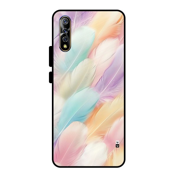 Pastel Feather Metal Back Case for Vivo S1