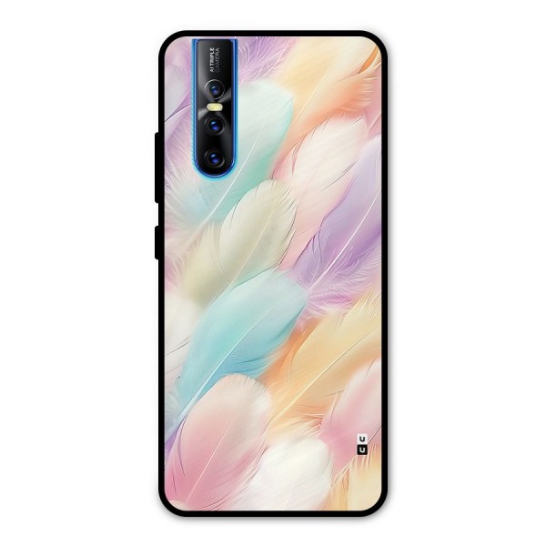 Pastel Feather Metal Back Case for Vivo V15 Pro