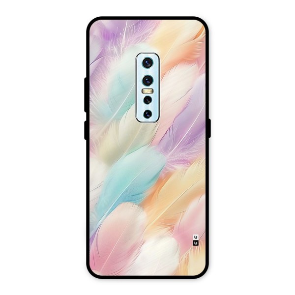 Pastel Feather Metal Back Case for Vivo V17 Pro