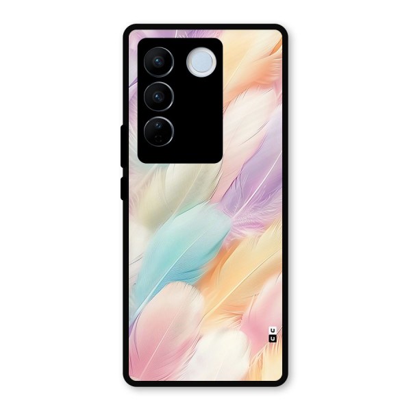 Pastel Feather Metal Back Case for Vivo V27