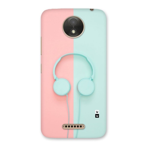 Pastel Headphones Back Case for Moto C Plus