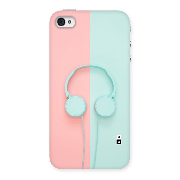 Pastel Headphones Back Case for iPhone 4 4s