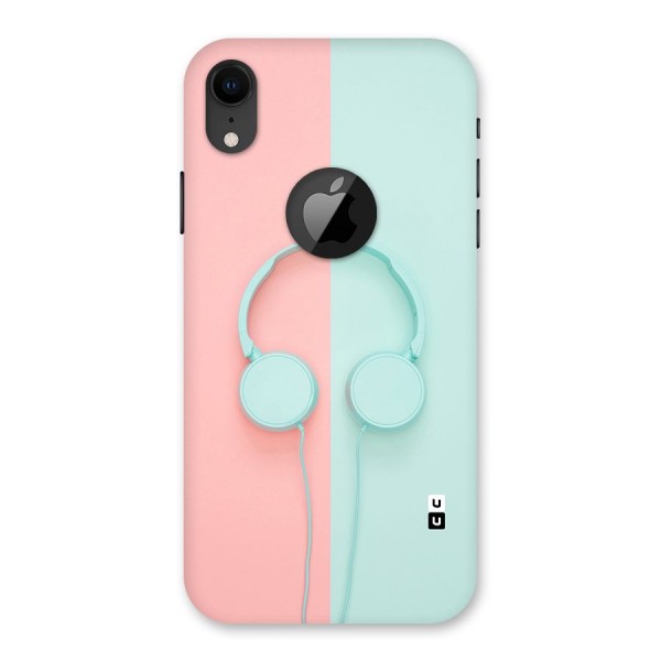 Pastel Headphones Back Case for iPhone XR Logo Cut