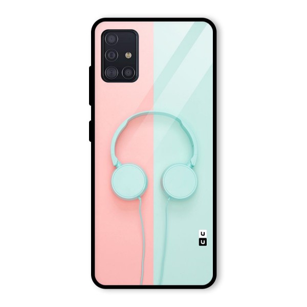 Pastel Headphones Glass Back Case for Galaxy A51