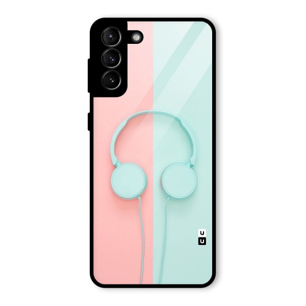 Pastel Headphones Glass Back Case for Galaxy S21 Plus