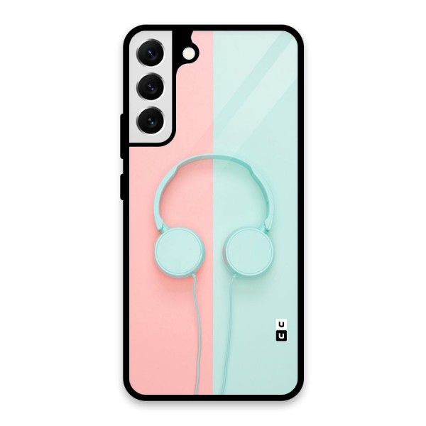 Pastel Headphones Glass Back Case for Galaxy S22 Plus 5G