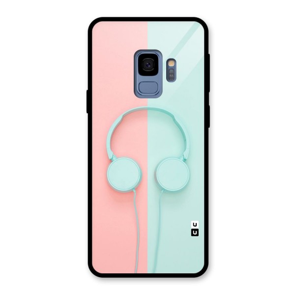 Pastel Headphones Glass Back Case for Galaxy S9