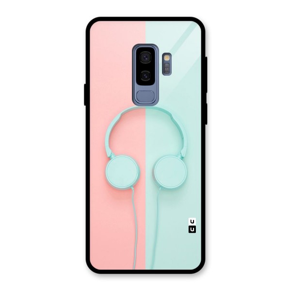 Pastel Headphones Glass Back Case for Galaxy S9 Plus