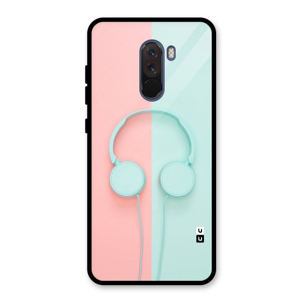 Pastel Headphones Glass Back Case for Poco F1