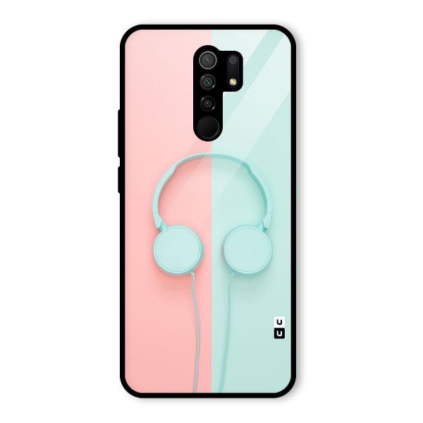 Pastel Headphones Glass Back Case for Redmi 9 Prime