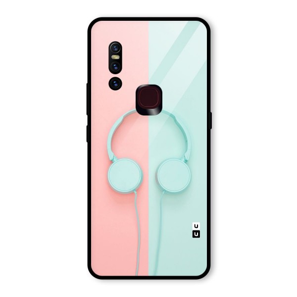 Pastel Headphones Glass Back Case for Vivo V15