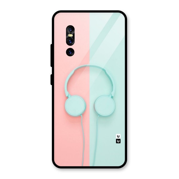 Pastel Headphones Glass Back Case for Vivo V15 Pro