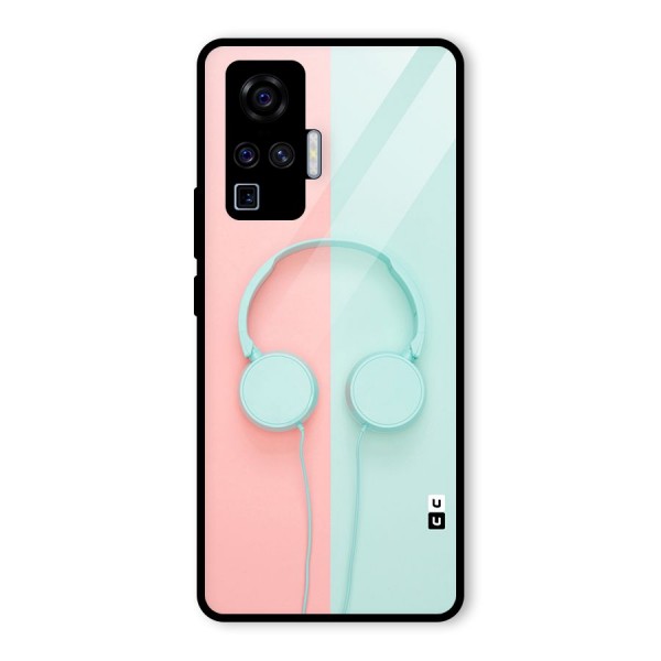 Pastel Headphones Glass Back Case for Vivo X50 Pro