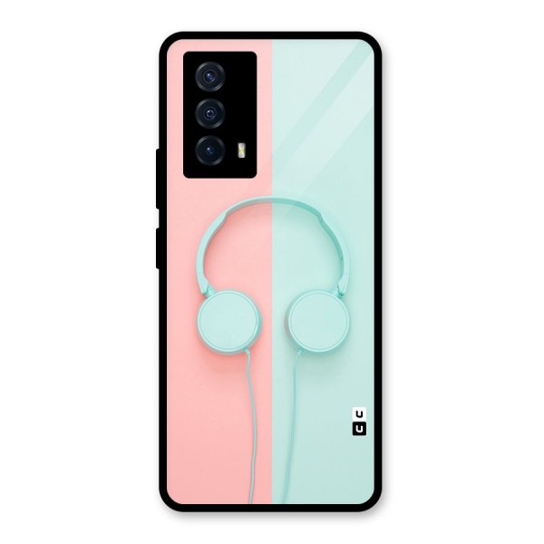 Pastel Headphones Glass Back Case for Vivo iQOO Z5