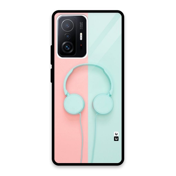 Pastel Headphones Glass Back Case for Xiaomi 11T Pro