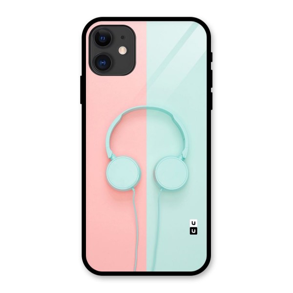 Pastel Headphones Glass Back Case for iPhone 11