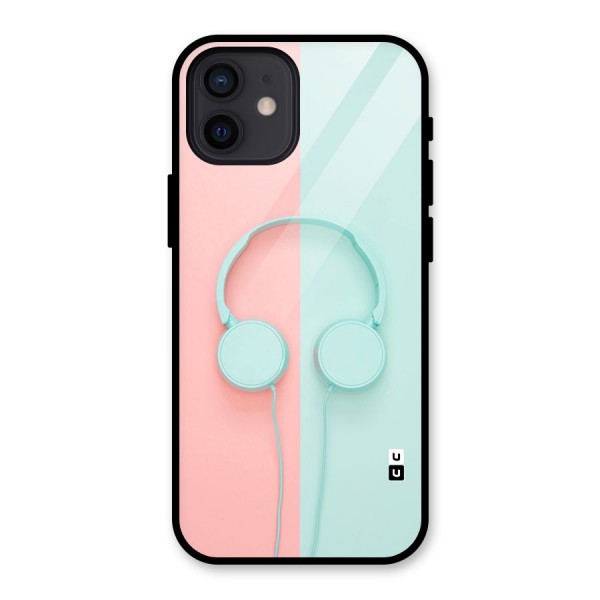 Pastel Headphones Glass Back Case for iPhone 12