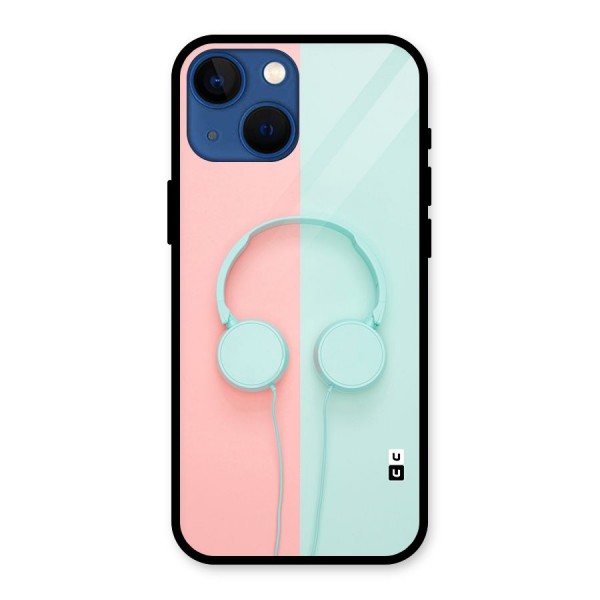 Pastel Headphones Glass Back Case for iPhone 13 Mini