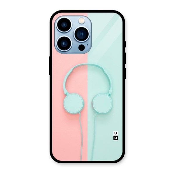 Pastel Headphones Glass Back Case for iPhone 13 Pro