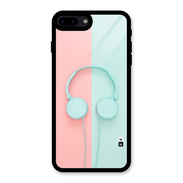 Pastel Headphones Glass Back Case for iPhone 7 Plus