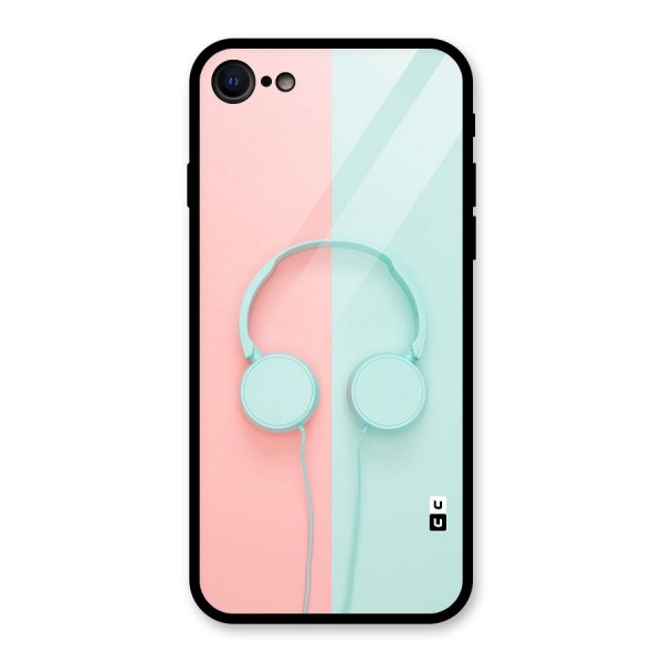 Pastel Headphones Glass Back Case for iPhone 8