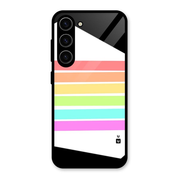 Pastel Pride Horizontal Stripes Glass Back Case for Galaxy S23