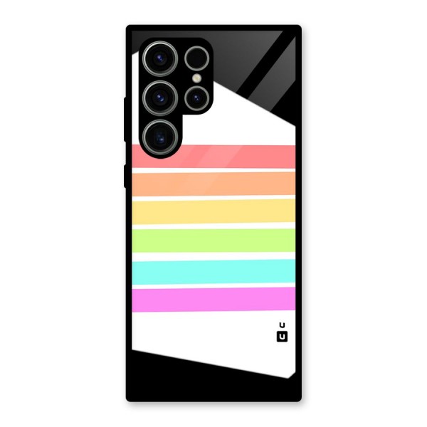 Pastel Pride Horizontal Stripes Glass Back Case for Galaxy S23 Ultra