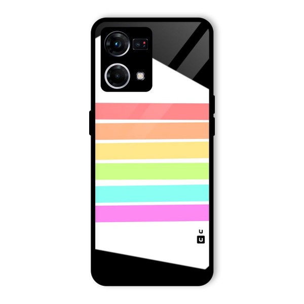 Pastel Pride Horizontal Stripes Glass Back Case for Oppo F21 Pro 4G