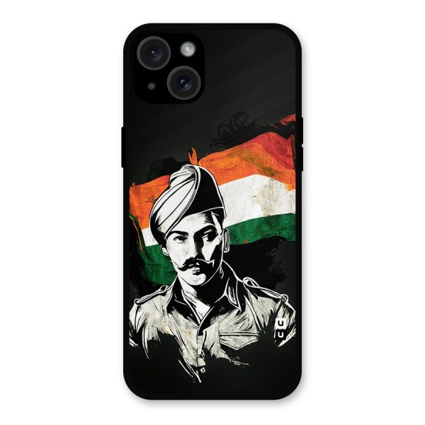 Patriotic Indian Metal Back Case for iPhone 15 Plus
