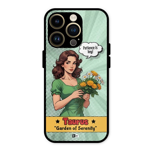 Peaceful Taurus Metal Back Case for iPhone 14 Pro