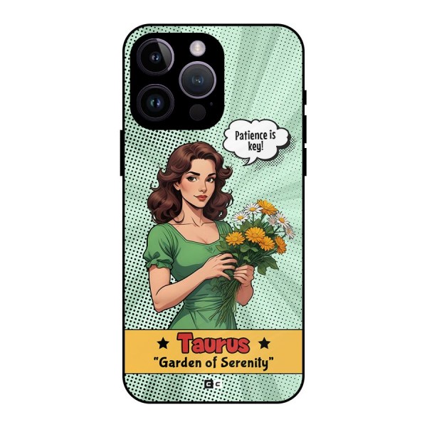 Peaceful Taurus Metal Back Case for iPhone 14 Pro Max