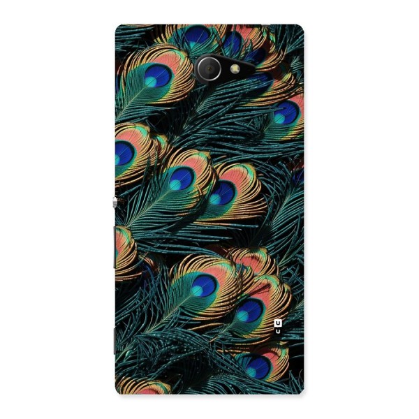 Peacock Feather Art Back Case for Xperia M2