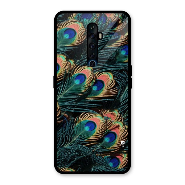 Peacock Feather Art Glass Back Case for Oppo Reno2 F