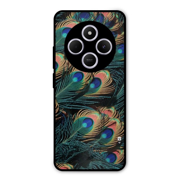 Peacock Feather Art Metal Back Case for Poco C75 5G