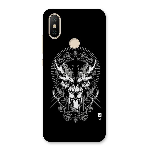 Pencil Art Lion Illustration Back Case for Mi A2