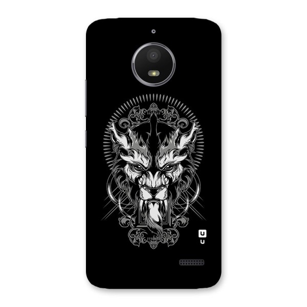 Pencil Art Lion Illustration Back Case for Moto E4