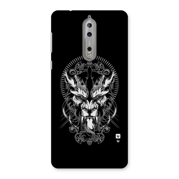 Pencil Art Lion Illustration Back Case for Nokia 8