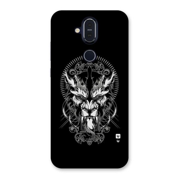 Pencil Art Lion Illustration Back Case for Nokia 8.1