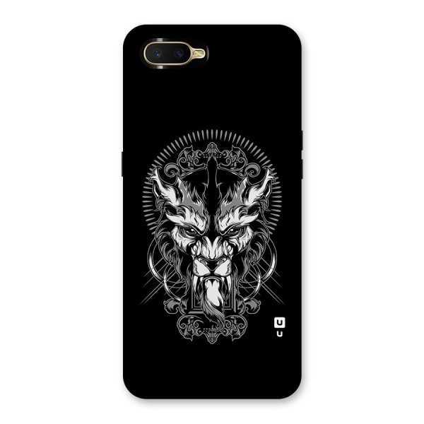 Pencil Art Lion Illustration Back Case for Oppo K1