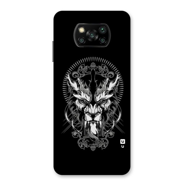 Pencil Art Lion Illustration Back Case for Poco X3