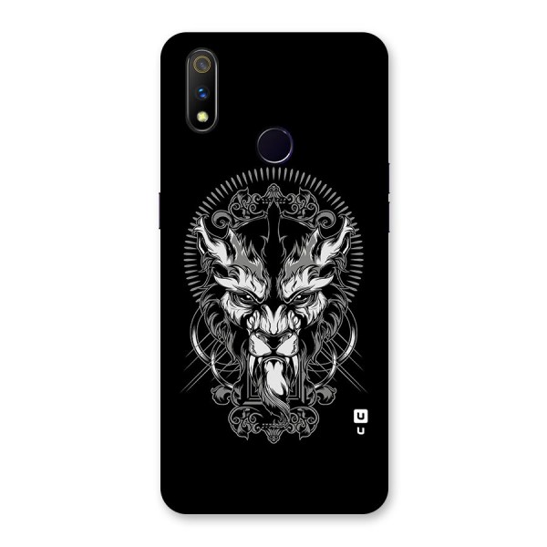 Pencil Art Lion Illustration Back Case for Realme 3 Pro