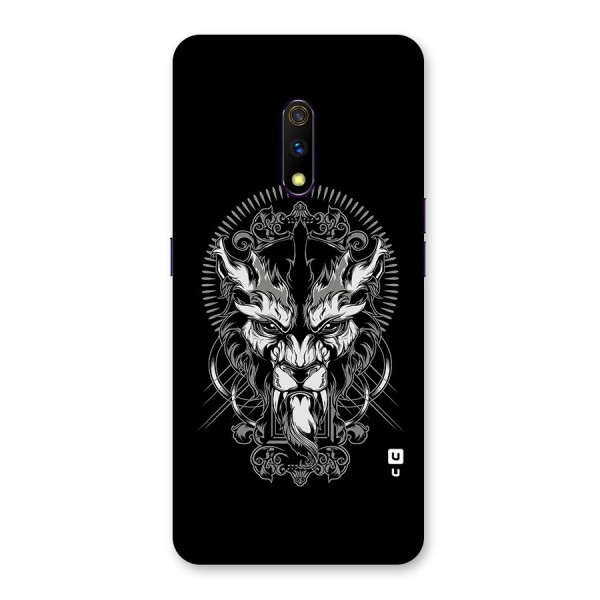 Pencil Art Lion Illustration Back Case for Realme X