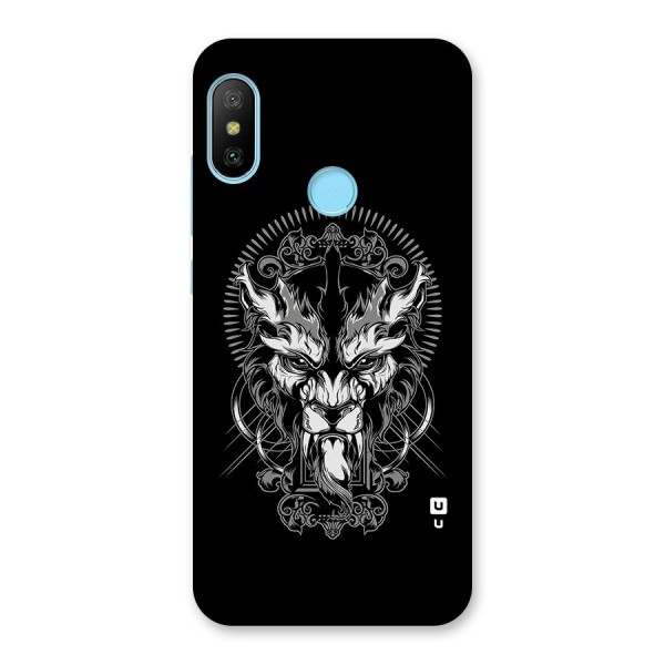 Pencil Art Lion Illustration Back Case for Redmi 6 Pro