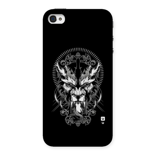 Pencil Art Lion Illustration Back Case for iPhone 4 4s