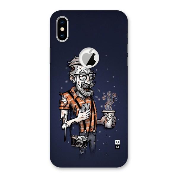 Photographer illustration Back Case for iPhone XS Logo Cut