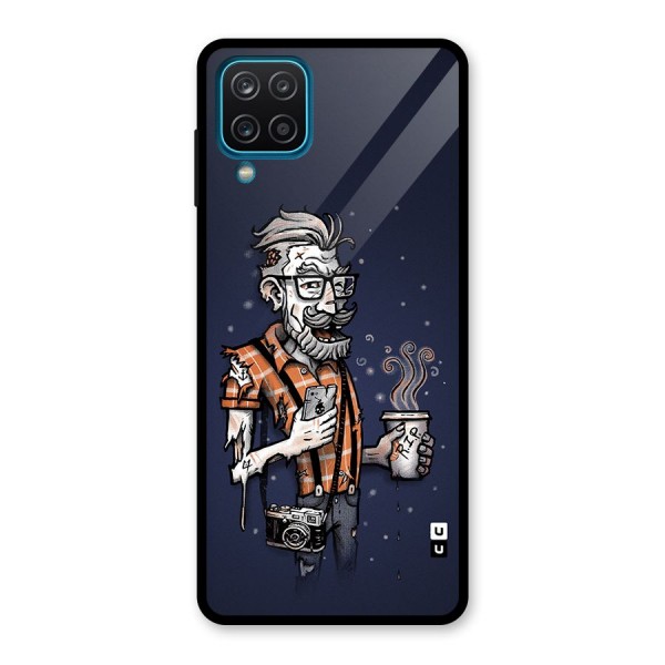 Photographer illustration Glass Back Case for Galaxy A12