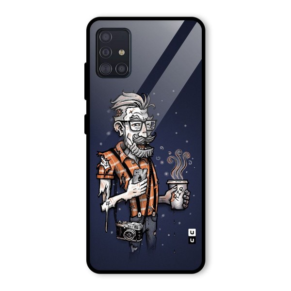 Photographer illustration Glass Back Case for Galaxy A51