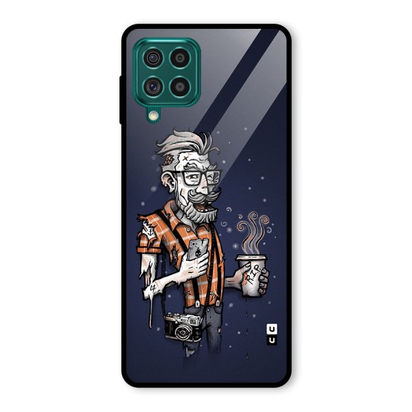 Photographer illustration Glass Back Case for Galaxy F62