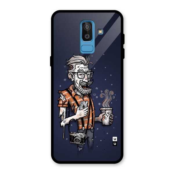 Photographer illustration Glass Back Case for Galaxy J8